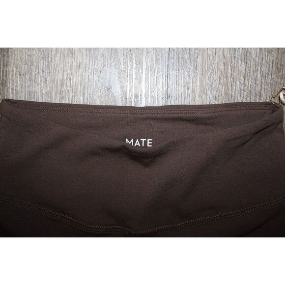 MATE THE LABEL WOMEN'S ORGANIC COTTON BIKER SHORTS NWT MOCHA BROWN SZ S - Picture 4 of 4